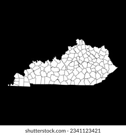 Kentucky state map with counties. Vector illustration.