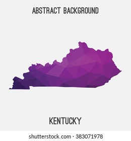 Kentucky state map in geometric polygonal style.Abstract tessellation,modern design background. Vector illustration EPS8