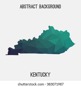 Kentucky state map in geometric polygonal style.Abstract tessellation,modern design background. Vector illustration EPS8