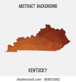 Kentucky state map in geometric polygonal style.Abstract tessellation,modern design background. Vector illustration EPS8