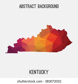 Kentucky state map in geometric polygonal style.Abstract tessellation,modern design background. Vector illustration EPS8