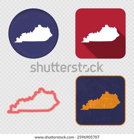 Kentucky State Map Icons Collection