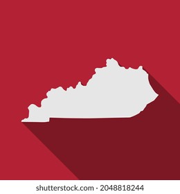 Mapa del estado de Kentucky con sombra larga
