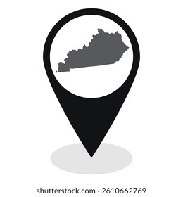 Kentucky state map. Map of Kentucky state on map pinpoint in black color