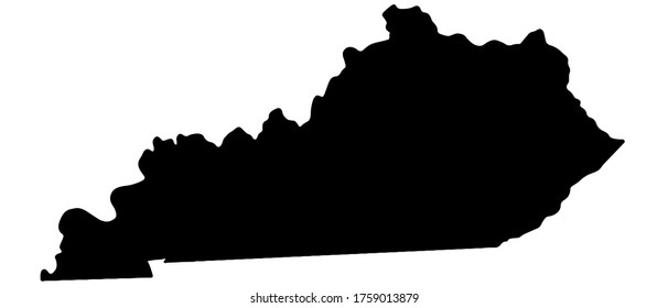 Kentucky state map silhouette black vector graphic 