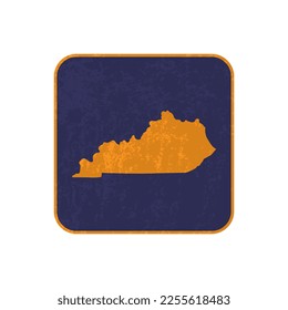 Kentucky state map square with grunge texture. Vector illustration.