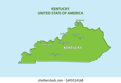 Kentucky State Map United State America Stock Vector (royalty Free 