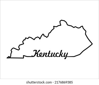 Kentucky State Map Us State Map Stock Vector (Royalty Free) 2176869385 ...