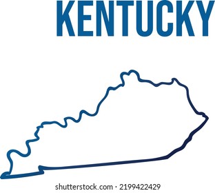 Kentucky state outline blue gradient map