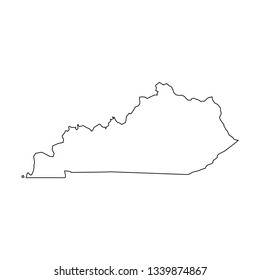 Kentucky, state of USA - solid black outline map of country area. Simple flat vector illustration.