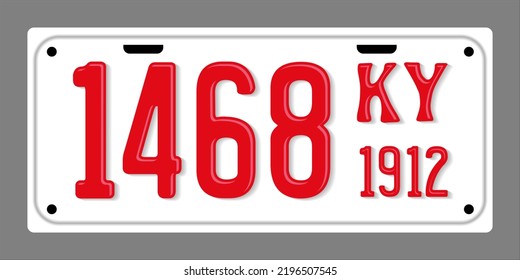 Kentucky state vector retro license plate USA template