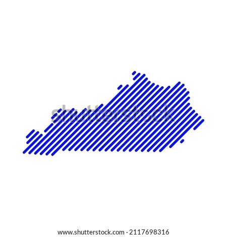 Kentucky tech digital logo vector icon. Kentucky map outline.