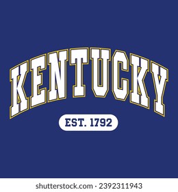 Kentucky typography design vector, usa state shirt design vector. Jersey design vector, T-shirt design for usa 