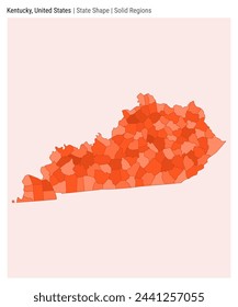 Kentucky, United States. Simple vector map. State shape. Solid Regions style. Border of Kentucky. Vector illustration.