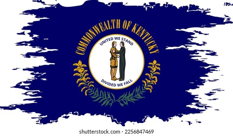 Kentucky US flag grunge brush color image, vector