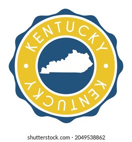 Kentucky, USA Badge Map Vector Seal Vector Sign. National Symbol Country Stamp Design Icon Label. 