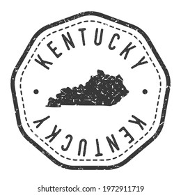 Kentucky, USA Map Stamp Retro Postmark. Silhouette Postal Passport. Seal Round Vector Icon. Badge Vintage Postage Design.