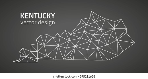 Kentucky USA outline vector map