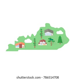 Kentucky USA states map