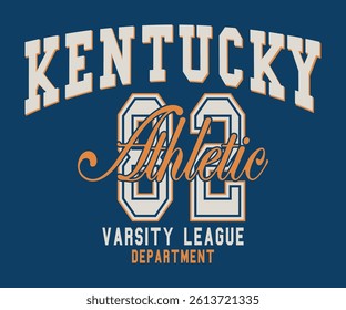 Kentucky Varsity League Athletic Department 1982 typography slogan with college varsity print for graphic tee t-shirt or sweatshirt.	
