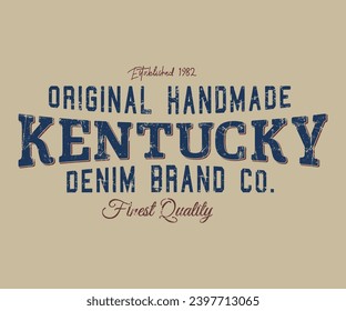 Kentucky Vintage typography college varsity slogan print for graphic tee t shirt or sweatshirt - Vector