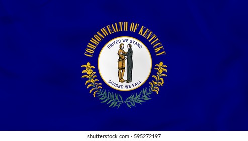 Kentucky waving flag. Kentucky state flag background texture.Vector illustration.
