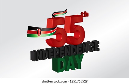 Kenya 55th Independence Day 3D Design with Kenya Logo