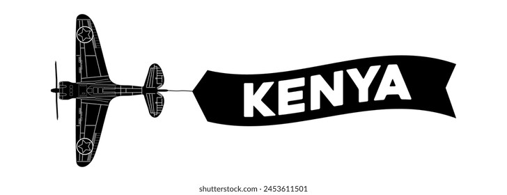 Anuncio publicitario de Kenia está unido al avión