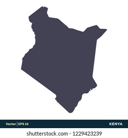 Kenya - Africa Countries Map Icon Vector Logo Template Illustration Design. Vector EPS 10.