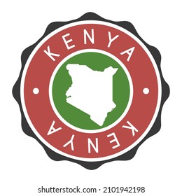 Señal del vector de sellos del mapa de indicadores de Kenia. Etiqueta de icono de diseño de marca de país de símbolo nacional. 