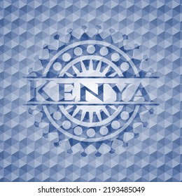 Kenya Blue Emblem With Geometric Pattern. Vector Illustration. Detailed. 