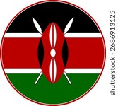 Kenya Circle Flag, Kenya Flag Icon