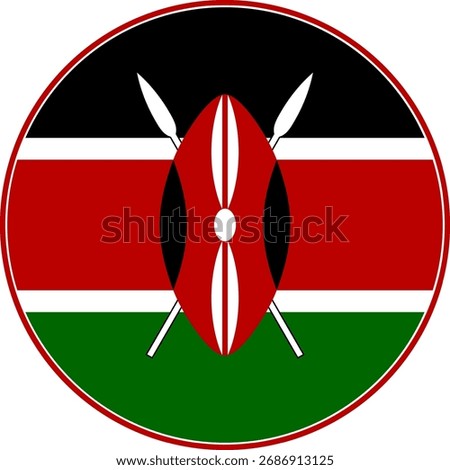 Kenya Circle Flag, Kenya Flag Icon