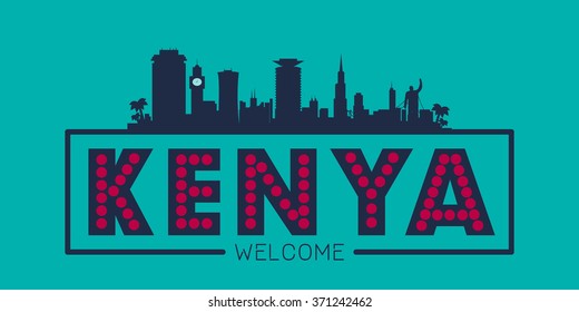 Kenya City Skyline Silhouette Vector Design