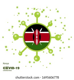 Kenya Coronavius Flag Awareness Background. Stay home, Stay Healthy. Take care of your own health. Pray for Country