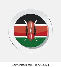 kenya country flag circle icon with white background