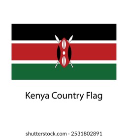 Kenya Country Flag hand drawing illustration vector based drawing