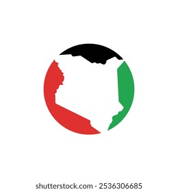 kenya country map circle border vector icon illustration design