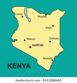 Kenya country map icon vector illustration simple design