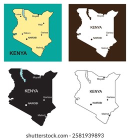 Kenya country map icon vector illustration simple design
