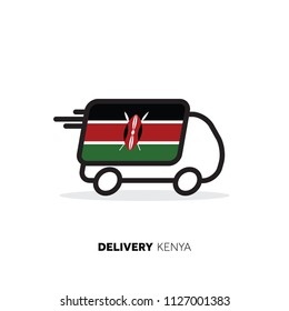 Kenya delivery van. Country logistics concept