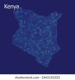 mapa punteado de kenia azul bg