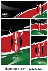 Kenya flag abstract colors background. Collection banner design. brochure vector illustration.
