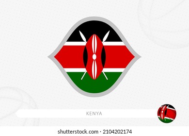Kenya flag for basketball competition on gray basketball background. Sports vector illustration.