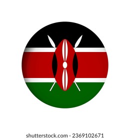 Kenya flag - behind the cut circle paper hole with inner shadow.