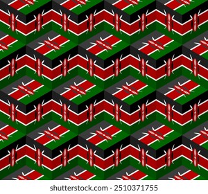 kenya  flag box pattern. vector illustration