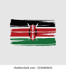 Pincel de la bandera de Kenia. Bandera nacional