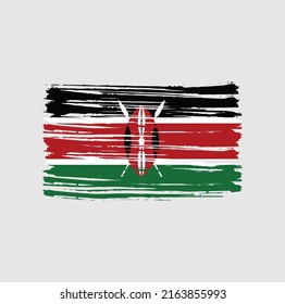 Kenya Flag Brush. National Flag