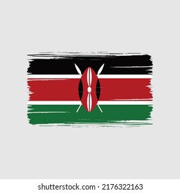 Kenya Flag Brush. National Flag