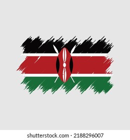 Kenya Flag Brush. National Flag